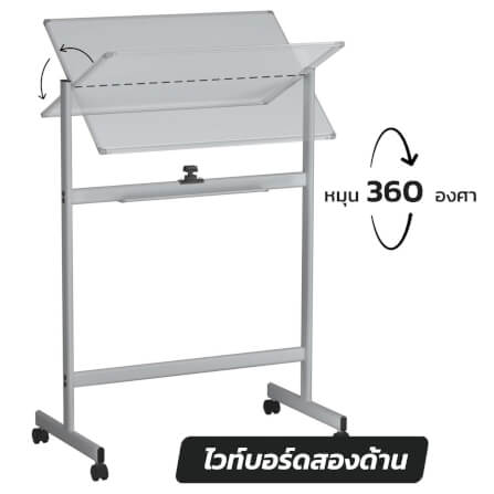 กระดานไวท์บอร์ดขาตั้ง 2 หน้า MEDILA รุ่น WB03-90-60-WH ขนาดกระดาน 90*60 ซม. พลิกกระดานในตัวได้_3